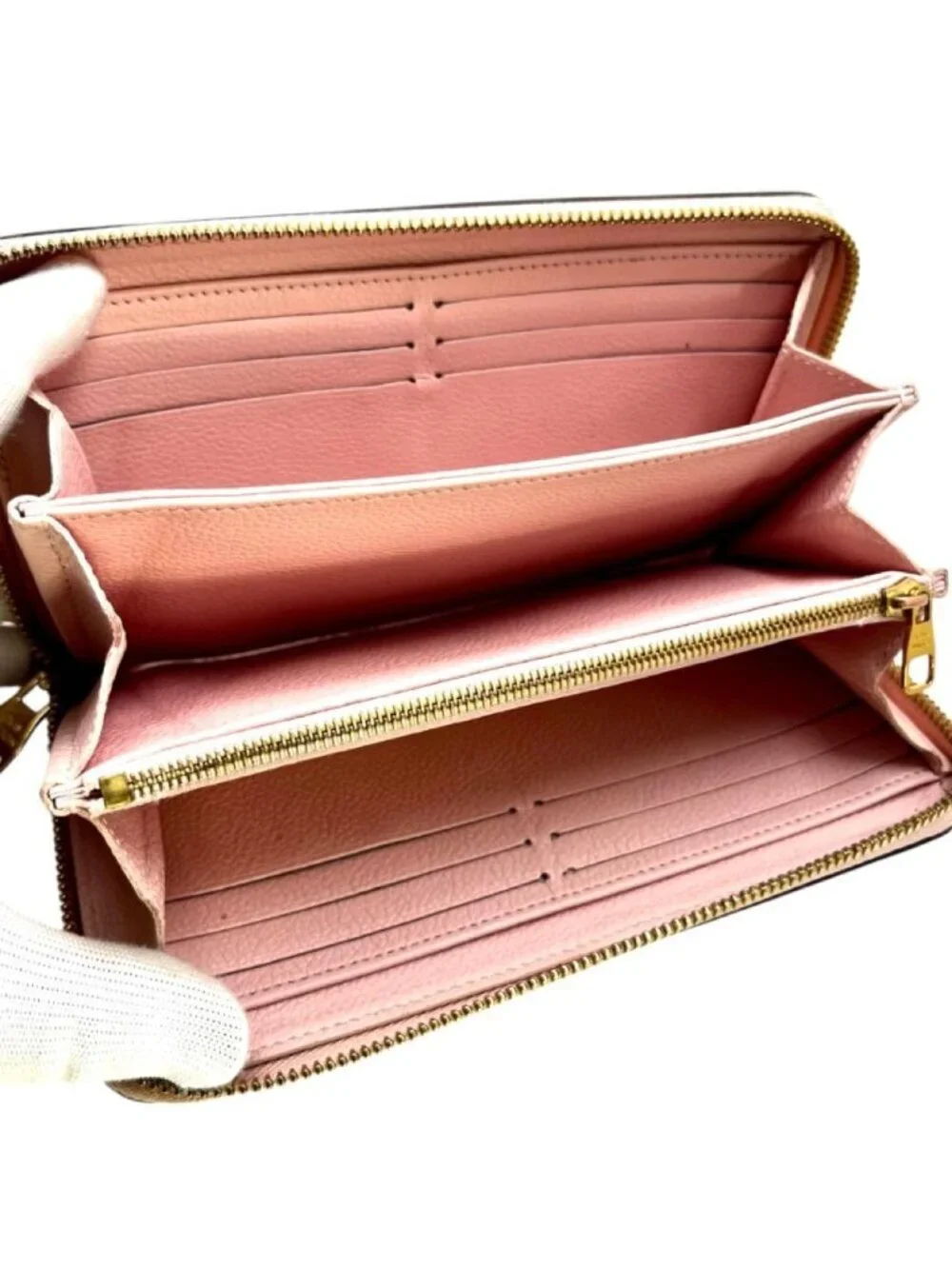 Louis Vuitton Bicolor Empreinte Zippy Wallet Bouton de Rose